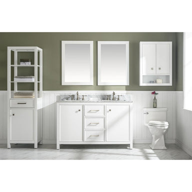 Legion Furniture 54" White Finish Double Sink Vanity Cabinet With Carrara stone Top WLF2154-W