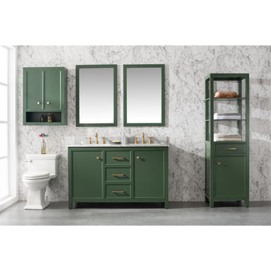 Legion Furniture 54" Vogue Green Finish Double Sink Vanity Cabinet With Carrara stone Top WLF2154-VG