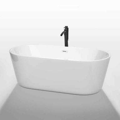 Wyndham Collection Carissa 67 Inch Freestanding Bathtub in White black