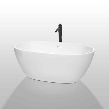 Wyndham Collection Juno 59 Inch Freestanding Bathtub in White black