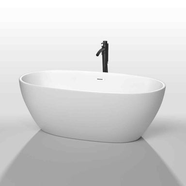 Wyndham Collection Juno 63 Inch Freestanding Bathtub in White black