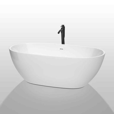 Wyndham Collection Juno 67 Inch Freestanding Bathtub in White black