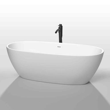 Wyndham Collection Juno 71 Inch Freestanding Bathtub in White black