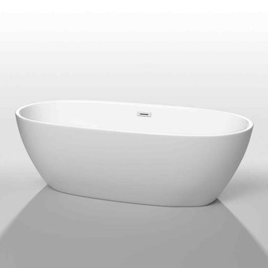 Wyndham Collection Juno 71 Inch Freestanding Bathtub in White front view