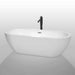 Wyndham collection Soho 72 Inch Freestanding Bathtub in White black fuchet