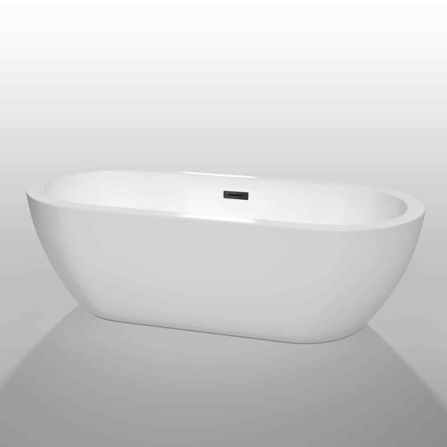 Wyndham collection Soho 72 Inch Freestanding Bathtub in White front view