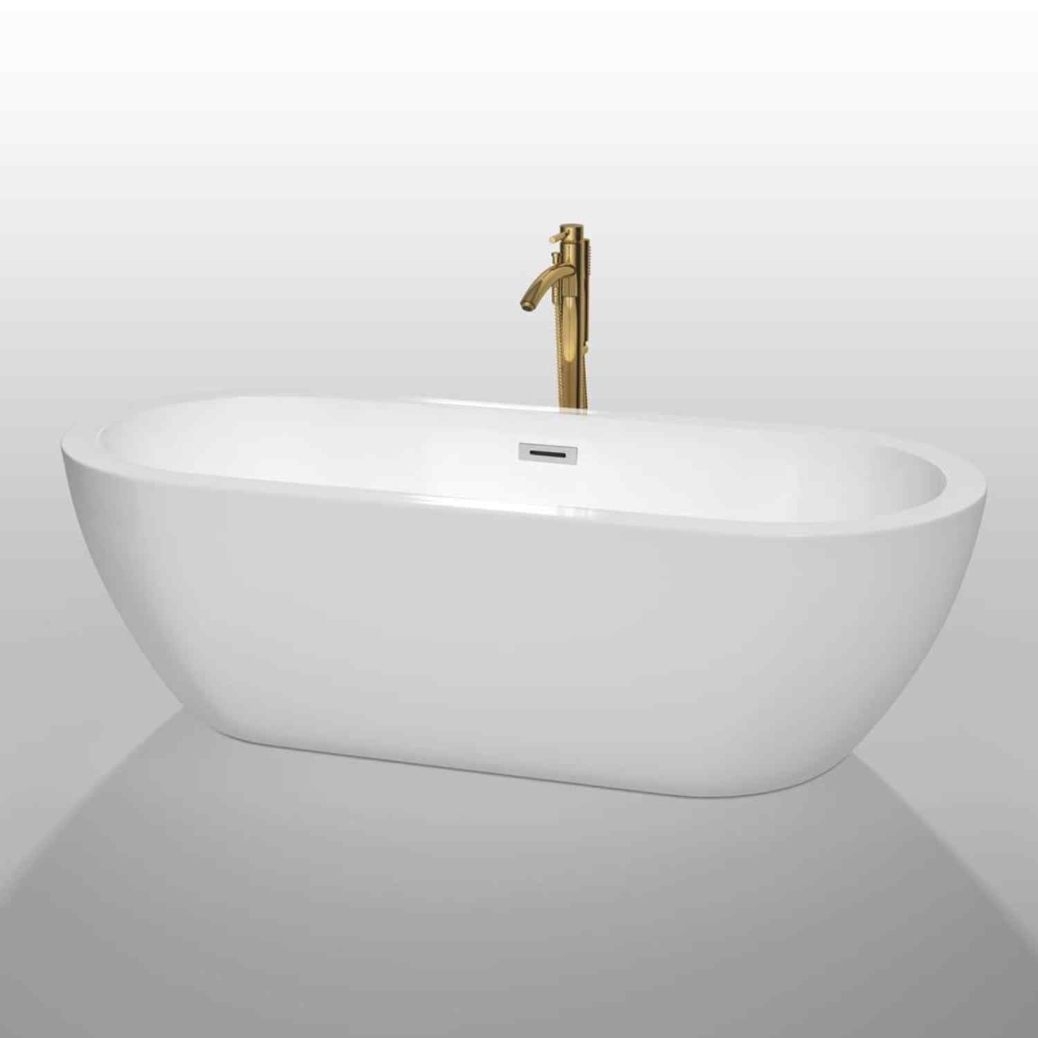 Wyndham collection Soho 72 Inch Freestanding Bathtub in White golden fuchet