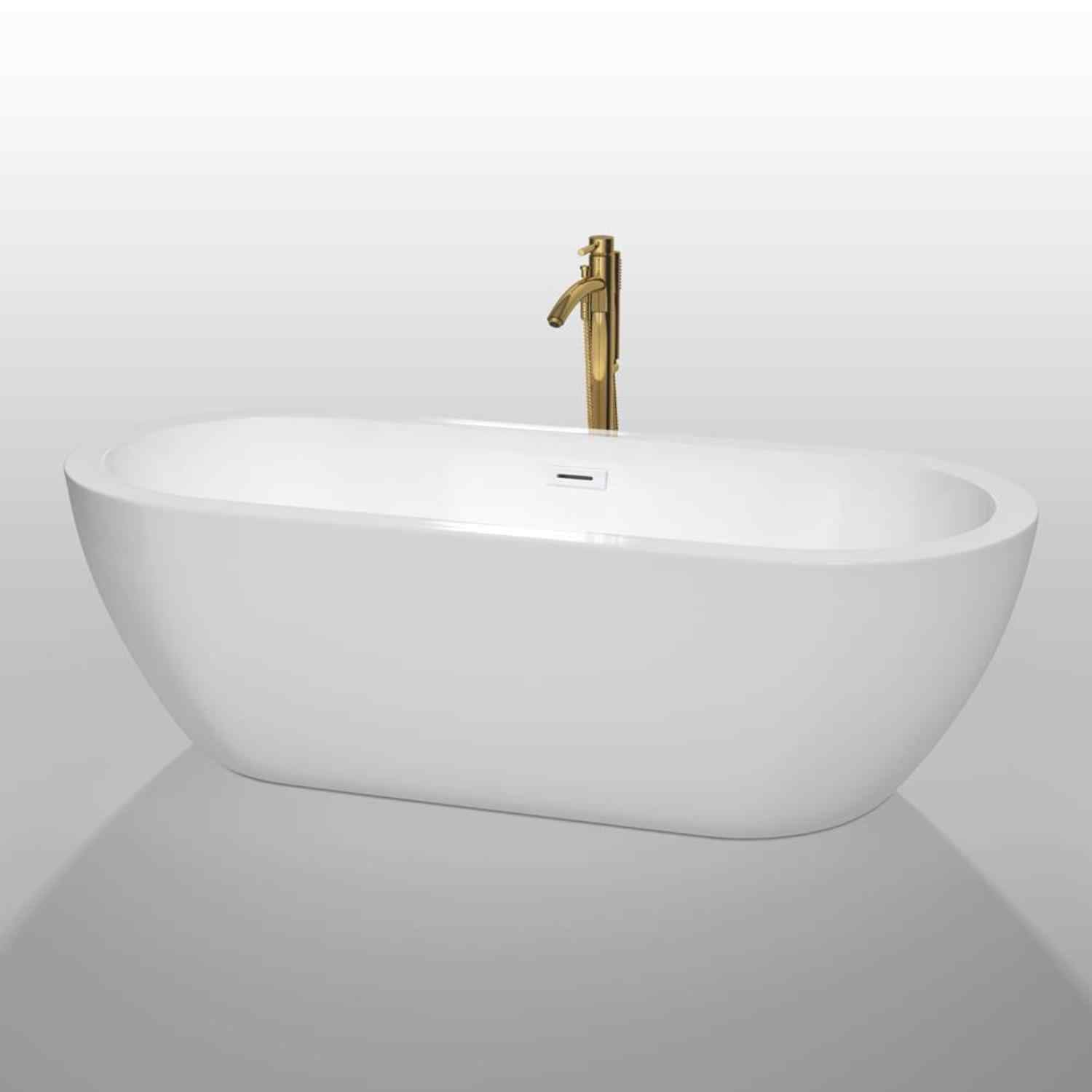 Wyndham collection Soho 72 Inch Freestanding Bathtub in White golden