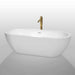 Wyndham collection Soho 72 Inch Freestanding Bathtub in White golden