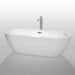 Wyndham collection Soho 72 Inch Freestanding Bathtub in White nickel