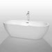 Wyndham collection Soho 72 Inch Freestanding Bathtub in White polished