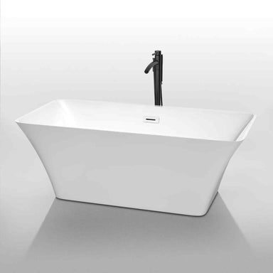 Wyndham collection Tiffany 59 Inch Freestanding Bathtub in White black