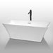 Wyndham collection Tiffany 67 Inch Freestanding Bathtub in White black fuchet