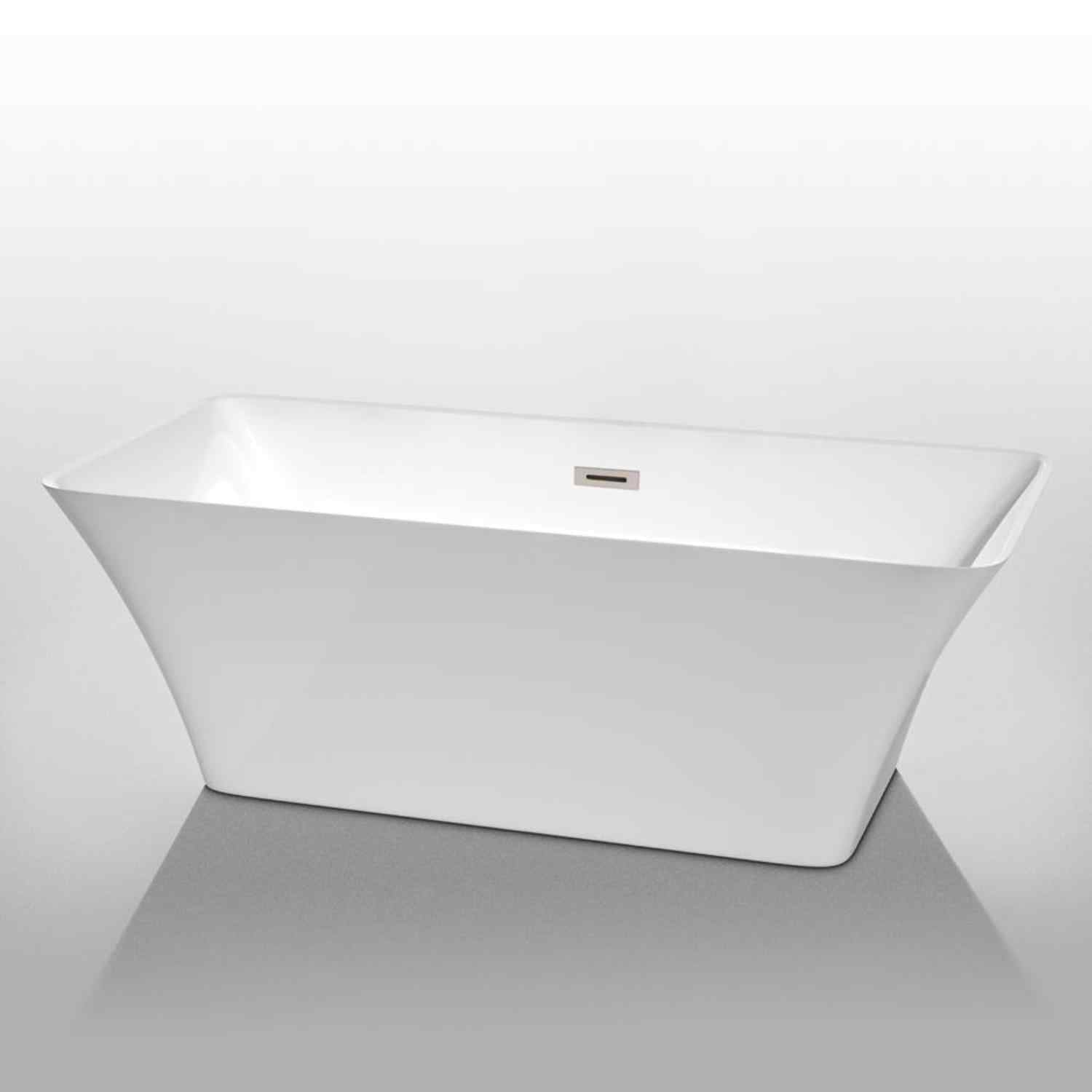 Wyndham collection Tiffany 67 Inch Freestanding Bathtub in White front view
