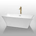 Wyndham collection Tiffany 67 Inch Freestanding Bathtub in White golden