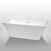 Wyndham collection Tiffany 67 Inch Freestanding Bathtub in White image