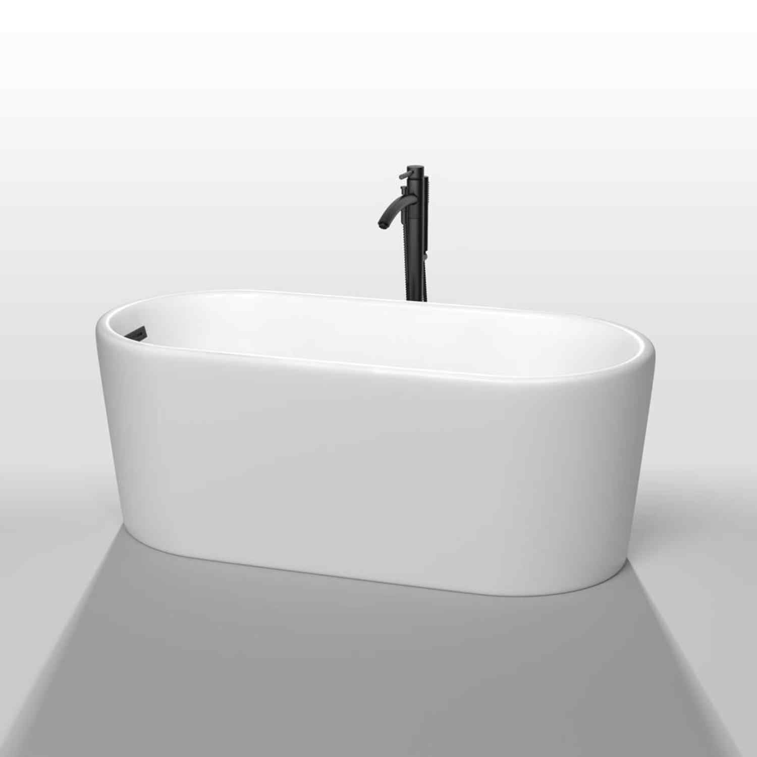 Wyndham collection Ursula 59 Inch Freestanding Bathtub in  Mate White closed view