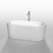 Wyndham collection Ursula 59 Inch Freestanding Bathtub in White chrome