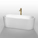 Wyndham collection Ursula 67 Inch Freestanding Bathtub in  Mate White golden fuchet