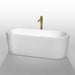 Wyndham collection Ursula 67 Inch Freestanding Bathtub in  Mate White golden