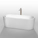 Wyndham collection Ursula 67 Inch Freestanding Bathtub in  Mate White nickel